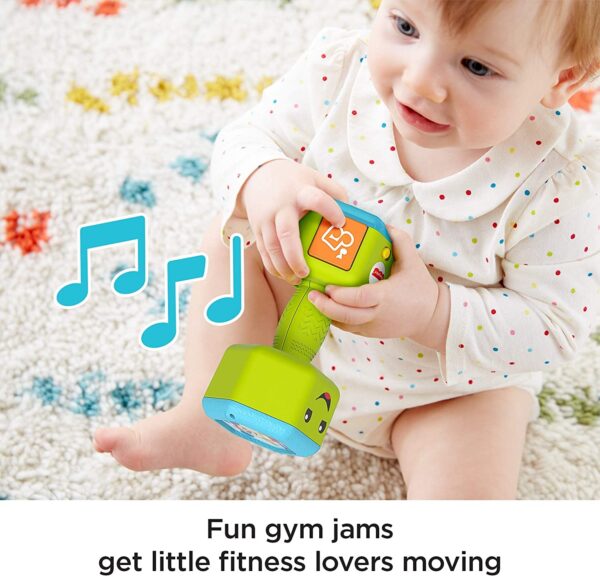 Fisher-Price Laugh & Learn Countin' Reps Dumbbell rattle toy with music, lights and learning content for baby and toddler ages 6-36 months - Image 4