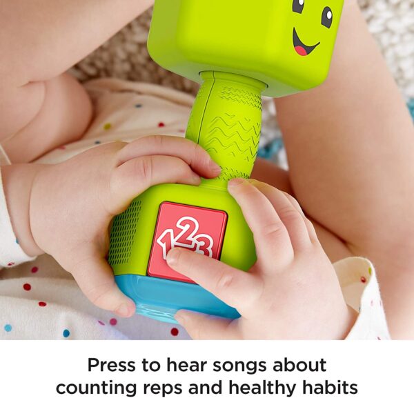 Fisher-Price Laugh & Learn Countin' Reps Dumbbell rattle toy with music, lights and learning content for baby and toddler ages 6-36 months - Image 5