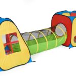 UTEX 3 in 1 Pop Up Play Tent with Tunnel, Ball Pit for Kids, Boys, Girls, Babies and Toddlers, Indoor/Outdoor Playhouse